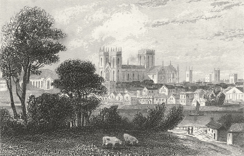 YORKS. York. DUGDALE c1840 old antique vintage print picture